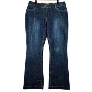 Stetson City Bootcut Jeans Womens 18 Long Blue Dark Wash Western Cowgirl 11-0541